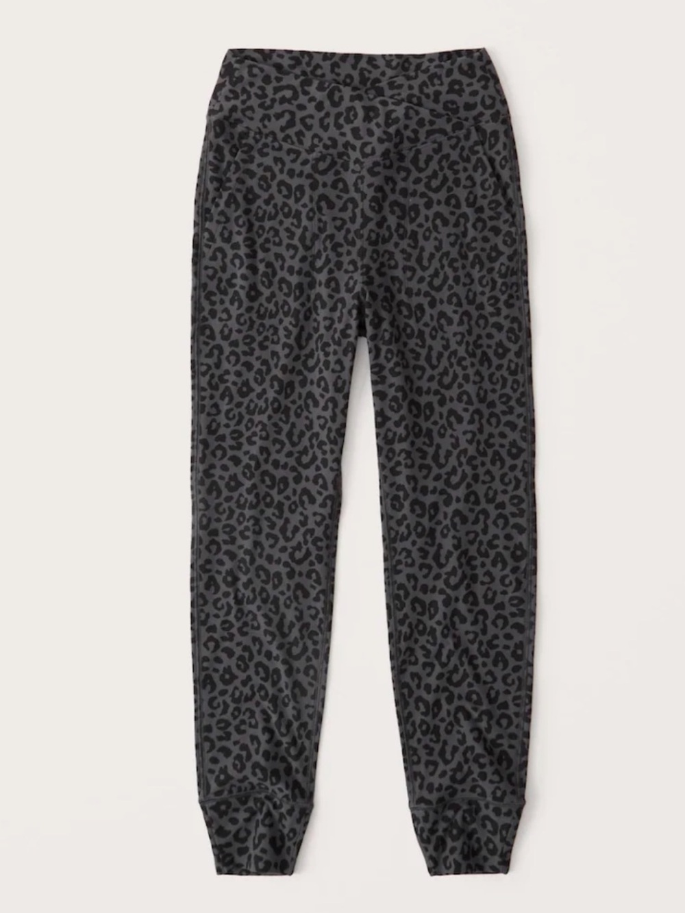 Abercrombie & Fitch Gray Leopard-Print Contour Joggers